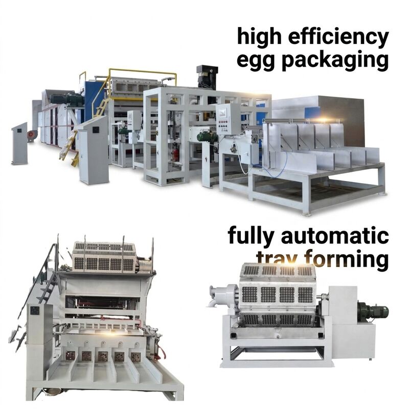 Vollständige Papier-Ei-Tray-Produktionslinie Rotation 5000 Stück pro Stunde mit Pulping Forming Trocknung und automatische Stapelung Systeme