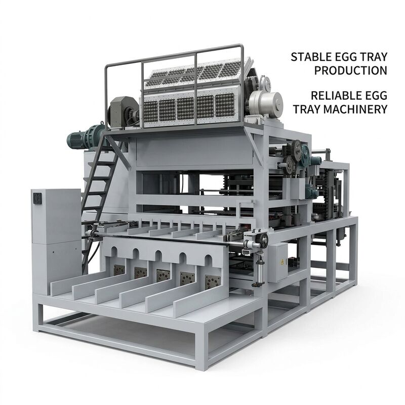 Hochleistungs-Eier-Tray-Produktionslinie mit vollständigen Zellstoffform-Trocknungs- und Stapelsystemen, die pro Stunde 5000 Papierträger produzieren