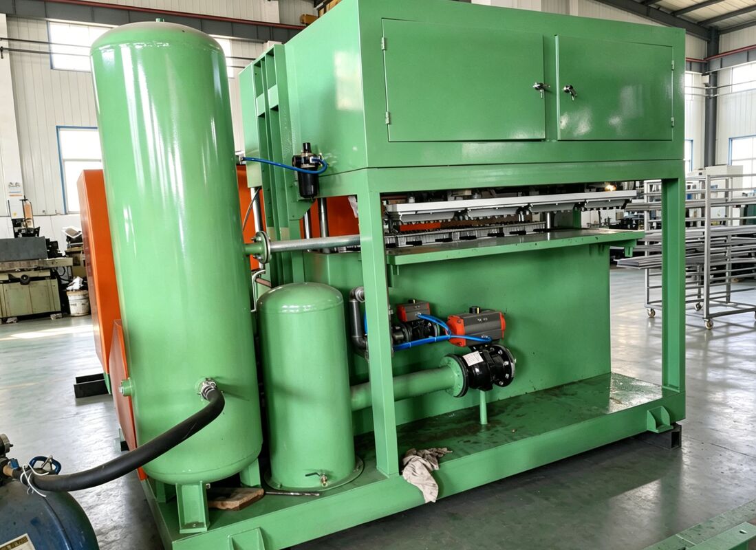 Kleine 1300-1500 Stück pro Stunde Eierfachmaschine Eierkartonmaschine zum Herstellen von Eierfachmaschinen Eierkartons Schuhfachmaschinen Kinderfachfachmaschinen Aluminiumformen PLC-gesteuert