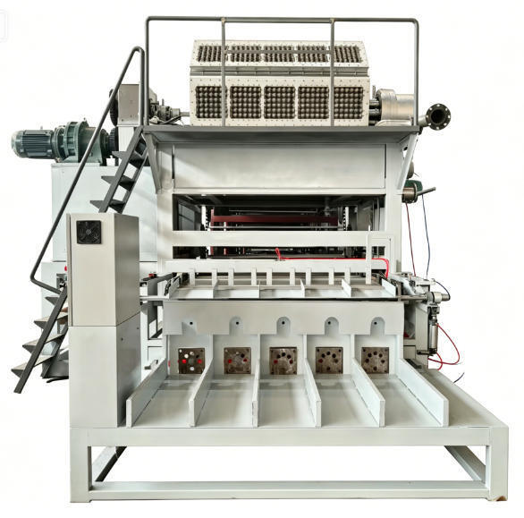 Rotierende 5000 Stück/h Papier-Eierablage-Produktionslinie mit kompletten Aufschluss-, Form-, Trocknungs- und automatischen Stapelsystemen für die Herstellung von Papier-Eierablagen, Eierkartons und Apfelschalen mit 5*8-Formformen