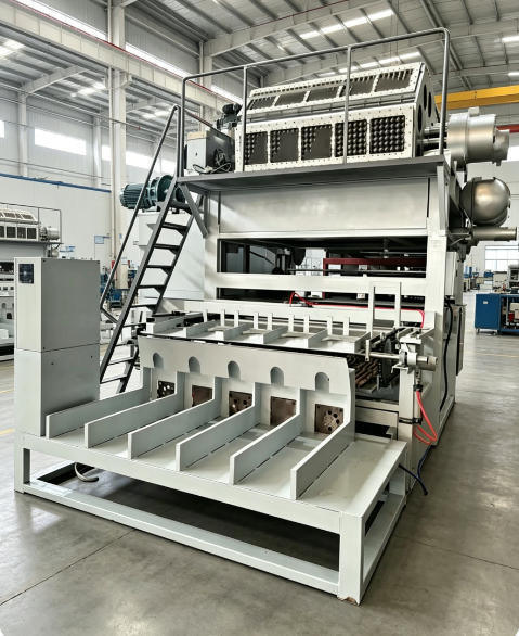 Hochleistungs-Eier-Tray-Produktionslinie mit vollständigen Zellstoffform-Trocknungs- und Stapelsystemen, die pro Stunde 5000 Papierträger produzieren