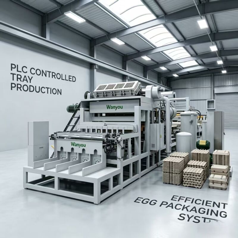High Speed 2500-3000 Pcs/h Rotary Paper Egg Tray Machine Egg Carton Production Line PLC Controlled 80/120KW